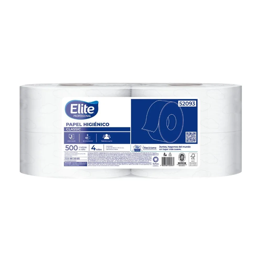 Papel Higiénico Classic 500 X 4 Un ELITE