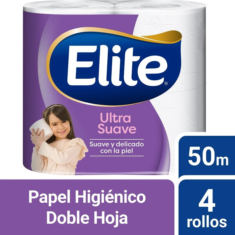Papel Higiénico Ultra Doble Hoja 4 Rollos x 50 Mt ELITE