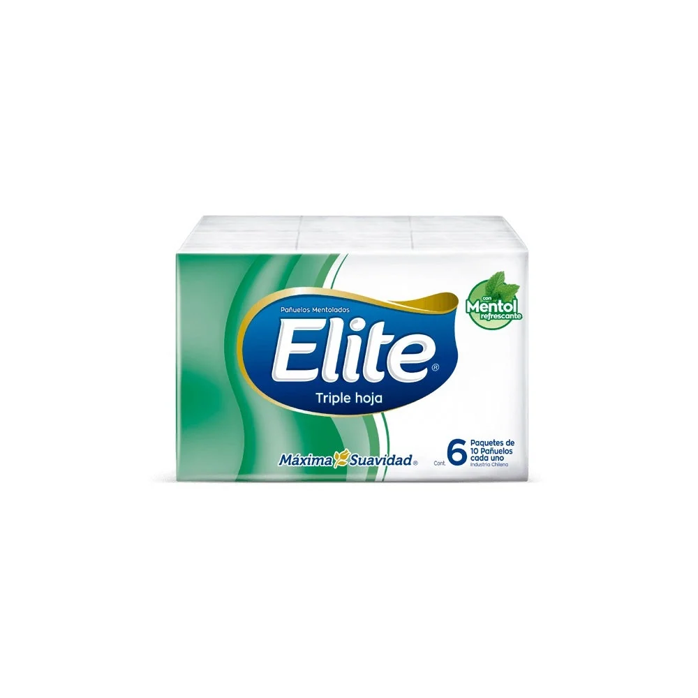 Pañuelo Desechable Mentolado Pack 6 Un ELITE