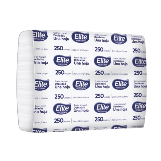 ELITE PRO Toalla Interdoblada 8x250 Elite Blanca H/S 21x24 CMS 2000 PZAS USA 5165 blanco; 5167 negro; 5169 plata/negro