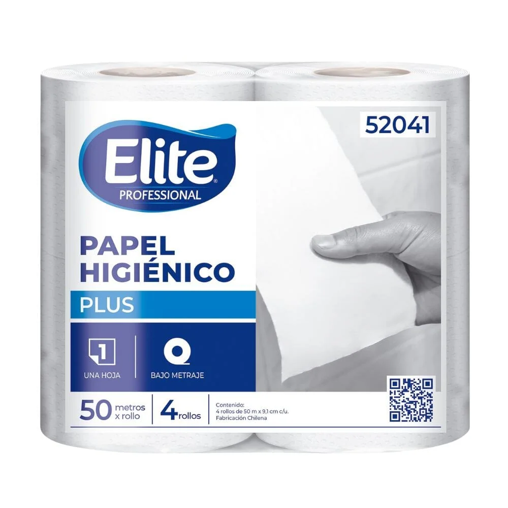 Papel Higiénico Hoja Simple 4 Rollos X 50 Mt ELITE PROFESSIONAL
