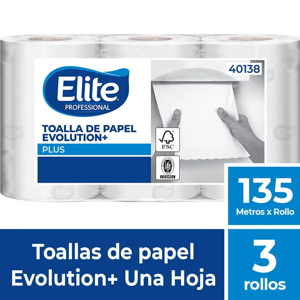 Toalla Plus Evolution Hoja Simple 135 X 3 ELITE PROFESSIONAL