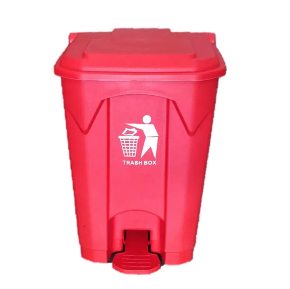 Basurero Plástico Rojo Con Tapa Y Pedal 50 Lts EQUIPTRADER