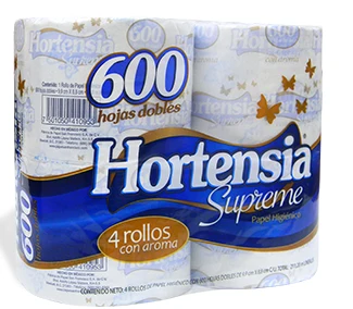 Bulto papel higiénico Hortensia H Supreme 12P/ 4R /600H - SCG Fabrica de Papel San Francisco