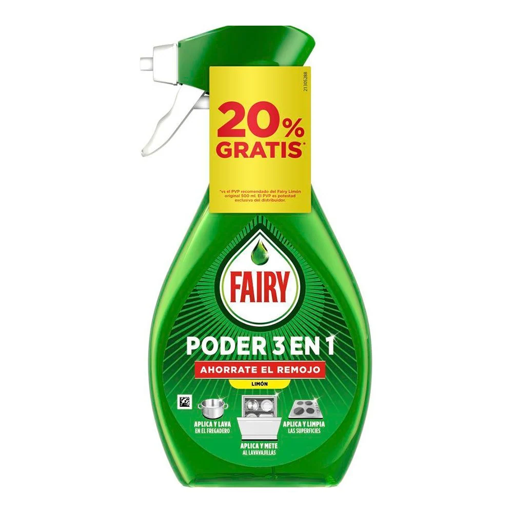 SPRAY VAJILLAS SIN REMOJO PODER 3 EN 1 500 ml FAIRY