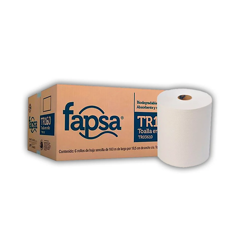 FAPSA TR160 C/6 TOALLA EN ROLLO DE 160 MTS METRAJE CERTIFICADO
