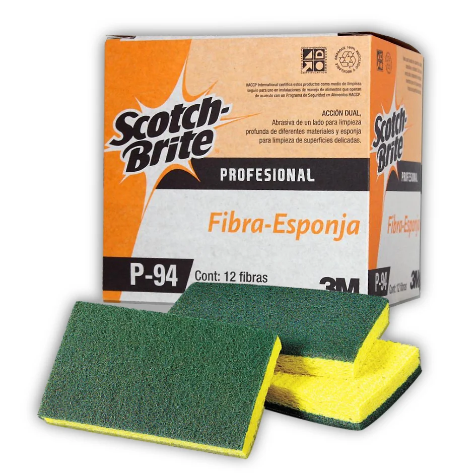 FIBRA P-94 PIEZA VERDE CON ESPONJA MARCA 3M