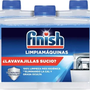 Finish Limpiamáquinas para Lavavajillas, Pack de 3 x 250ml. Elimina la cal, la grasa y el mal olor de las partes ocultas d...