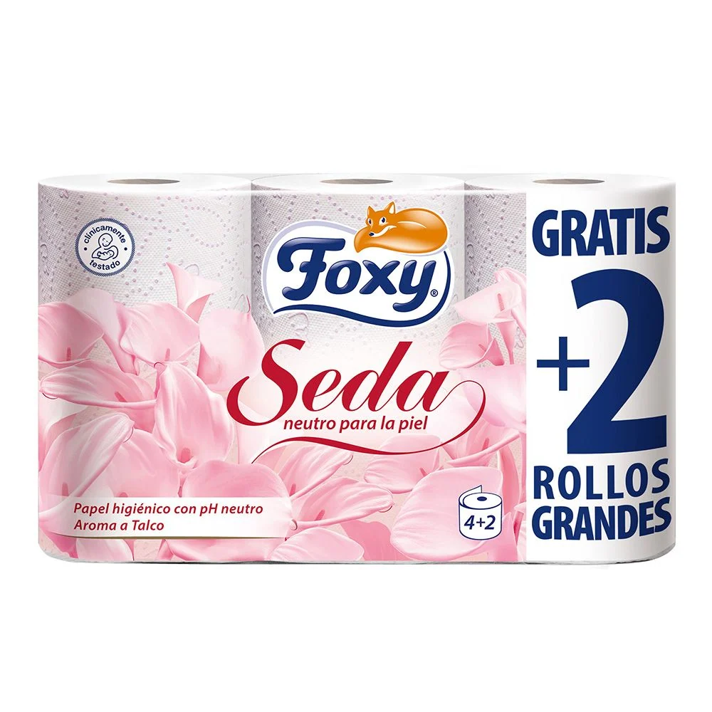 PAPEL HIGIÉNICO AROMA TALCO 4 + 2 uds FOXY
