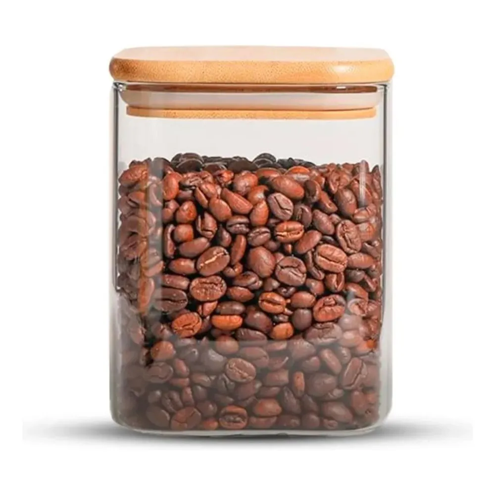 Frasco Hermetico Contenedor Especies Tapa Bambú 800 ML