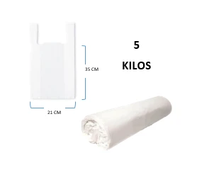 Bolsa Manija 5 kl x 100 Blanca Biodegradable Generico
