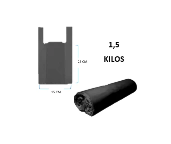 Bolsa Manija 1.5 kl x 100 Negra Biodegradable Generico