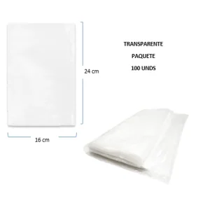 Bolsa Transparente 16 x 24 x 100 Generico