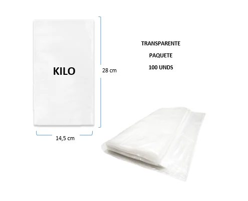 Bolsa Transparente Kilo x 100 Generico
