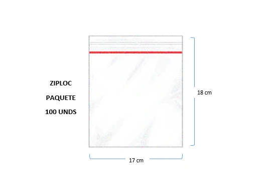 Bolsa Ziploc 17 x 18 Generico