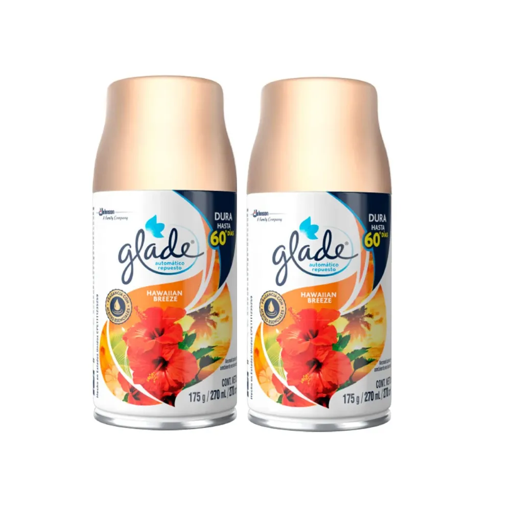 Ambientador Glade Automatico Repuesto 270 ml 2 Unidades Hawaiian Breeze Oferta