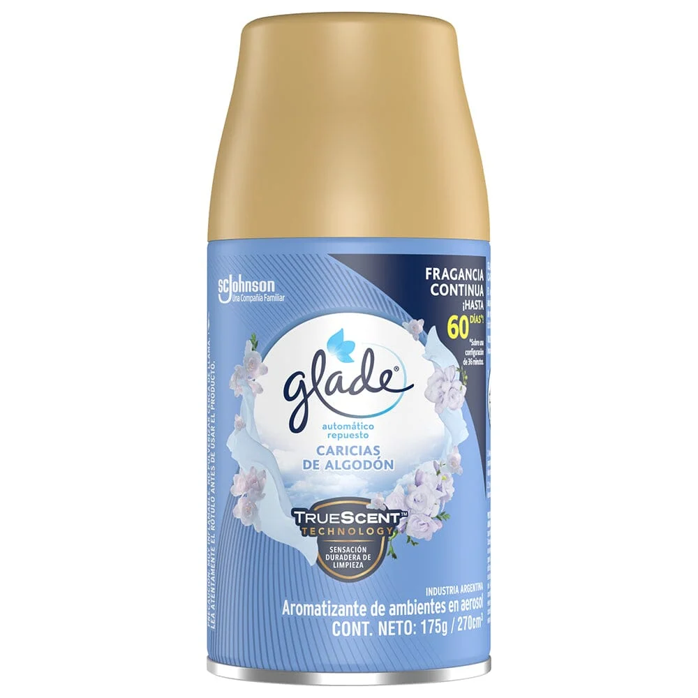 Desodorante Ambiental Automático Recarga Caricias De Algodón 175 Gr GLADE