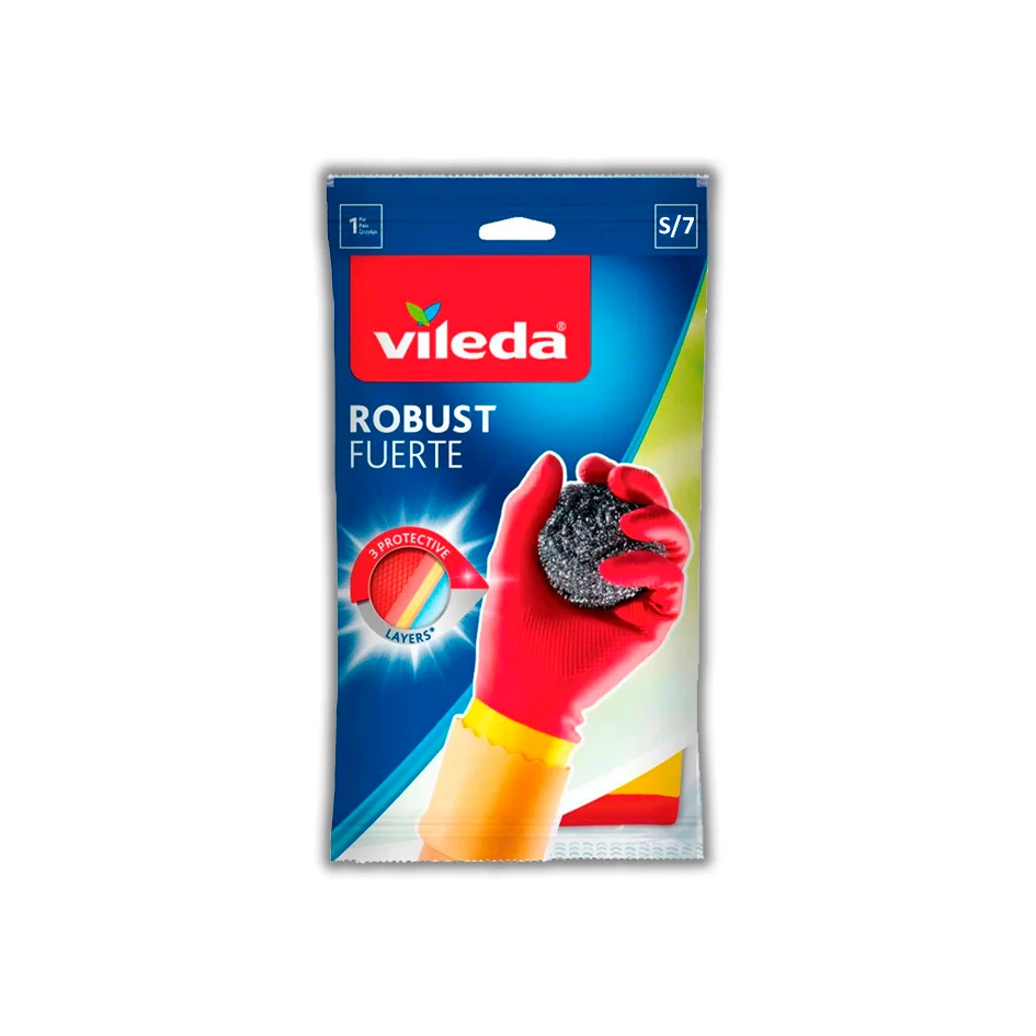 GUANTE FUERTE CHICO VILEDA VENTA POR PZ CAJA CON 12 PZAS