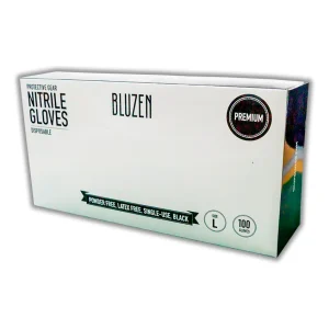 GUANTE NITRILO NEGRO GRANDE BLUZEN CAJILLA CON 100 PZAS