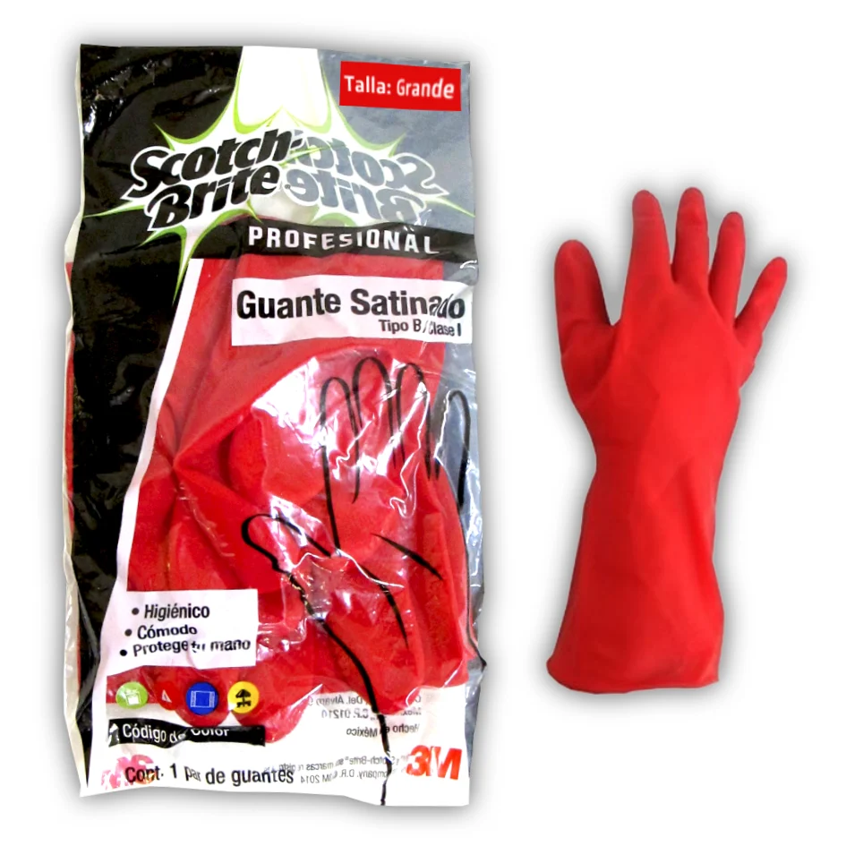 GUANTE SATINADO GRANDE COLOR ROJO MARCA 3M 8 Y 8 1/2