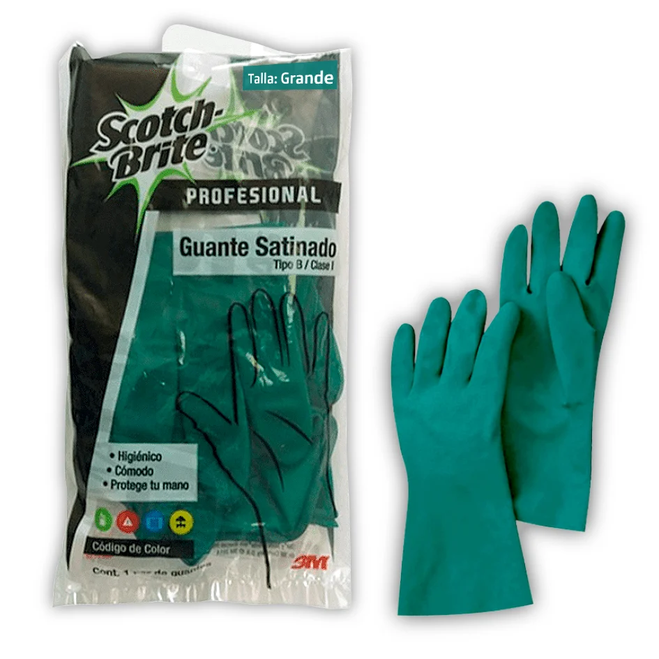 GUANTE SATINADO GRANDE COLOR VERDE MARCA 3M