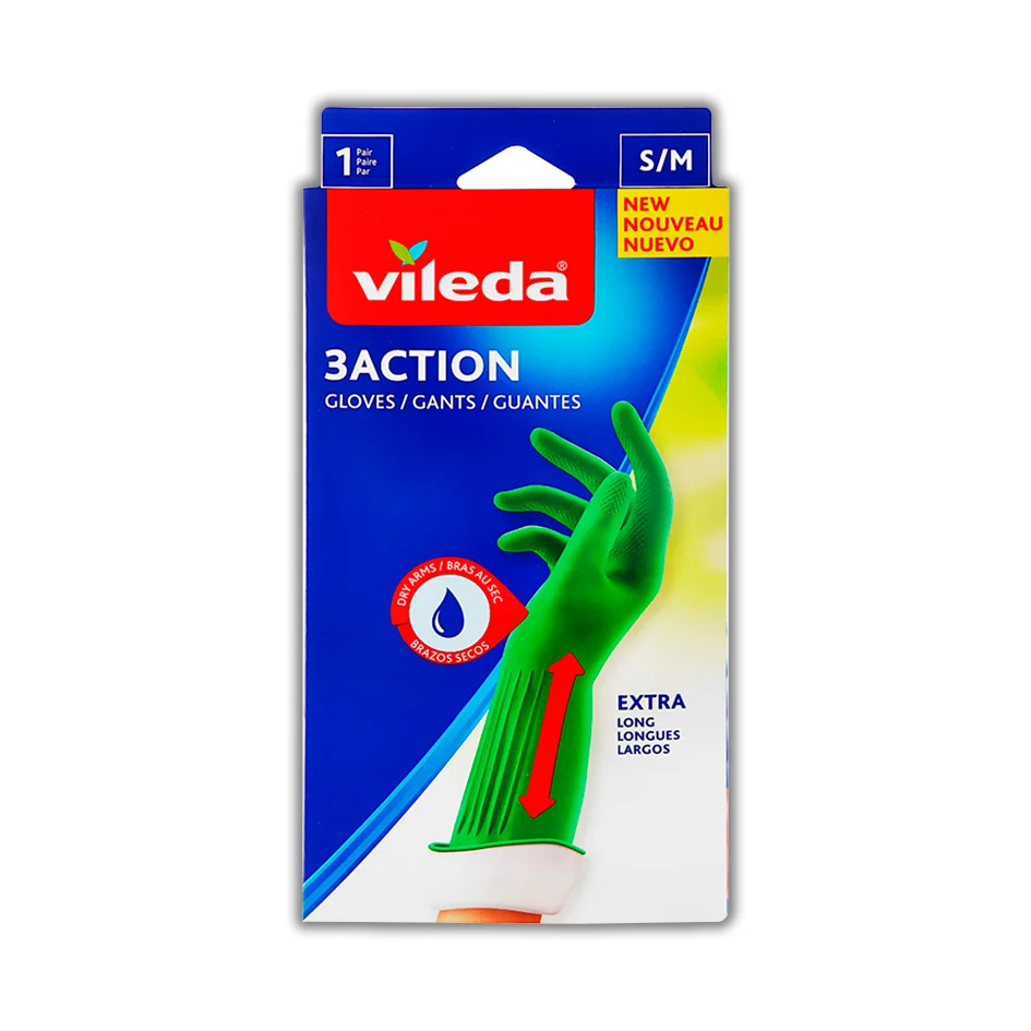 GUANTES 3 ACTION CH/M VILEDA VENTA POR PIEZA CAJA CON 10 PZAS