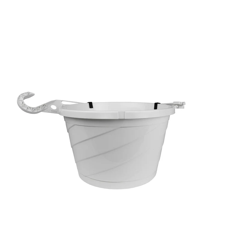 Cesta colgante europea de 10" de color blanco Akro Mils HSI10008A10 (paquete de 12) HC Companies