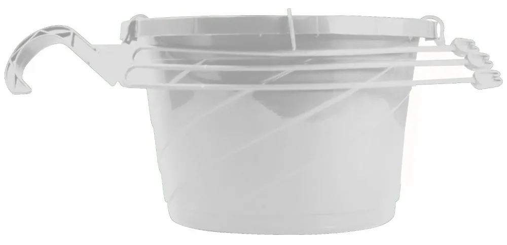 Cesta colgante europea de 10" de color blanco Akro Mils HSI10008A10 (paquete de 12) HC Companies