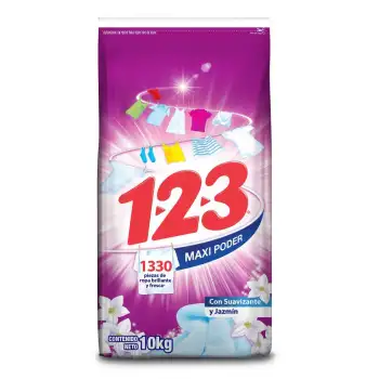 Detergente en Polvo 1.2.3 con Suavizante y Jazmín 10K - ZK Henkel