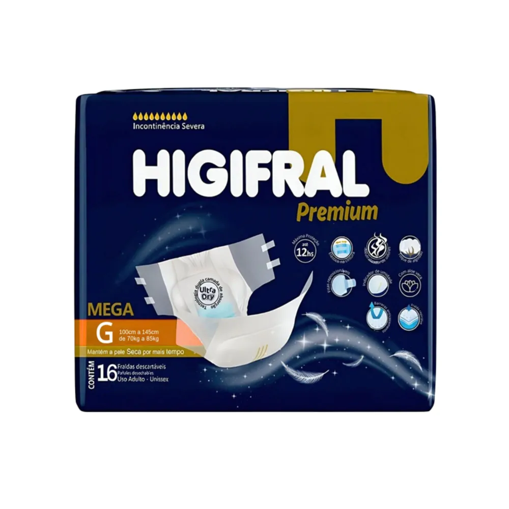 Pañal Higifral Premium Mega G Para Adulto X 16 Unidades