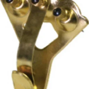 Hillman AnchorWire - Percha de seguridad plateada con revestimiento de latón, 75 lb, paquete de 1 (paquete de 10)