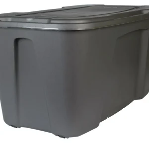 Contenedor de almacenamiento Homz de 38-3/25" de largo x 24" de ancho x 18-1/2" de alto, 49 galones, color carbón metálico...