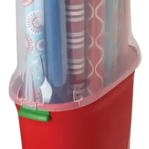 Homz 6740HRG.04 Organizador de papel para envoltorios festivos de color rojo con capacidad para 40" (paquete de 4)