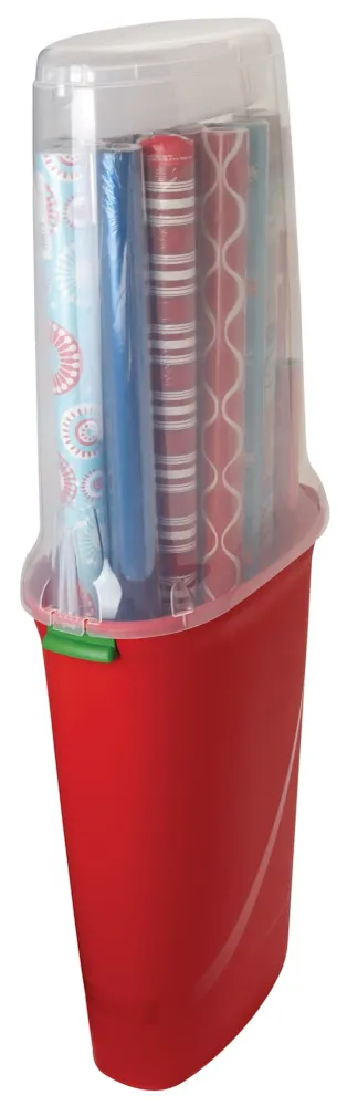 Homz 6740HRG.04 Organizador de papel para envoltorios festivos de color rojo con capacidad para 40" (paquete de 4)