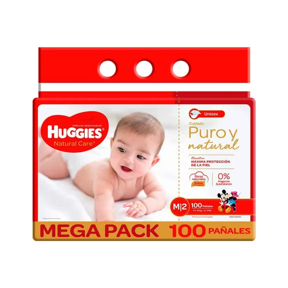 Pañal Natural Care Et2 X100 Huggies