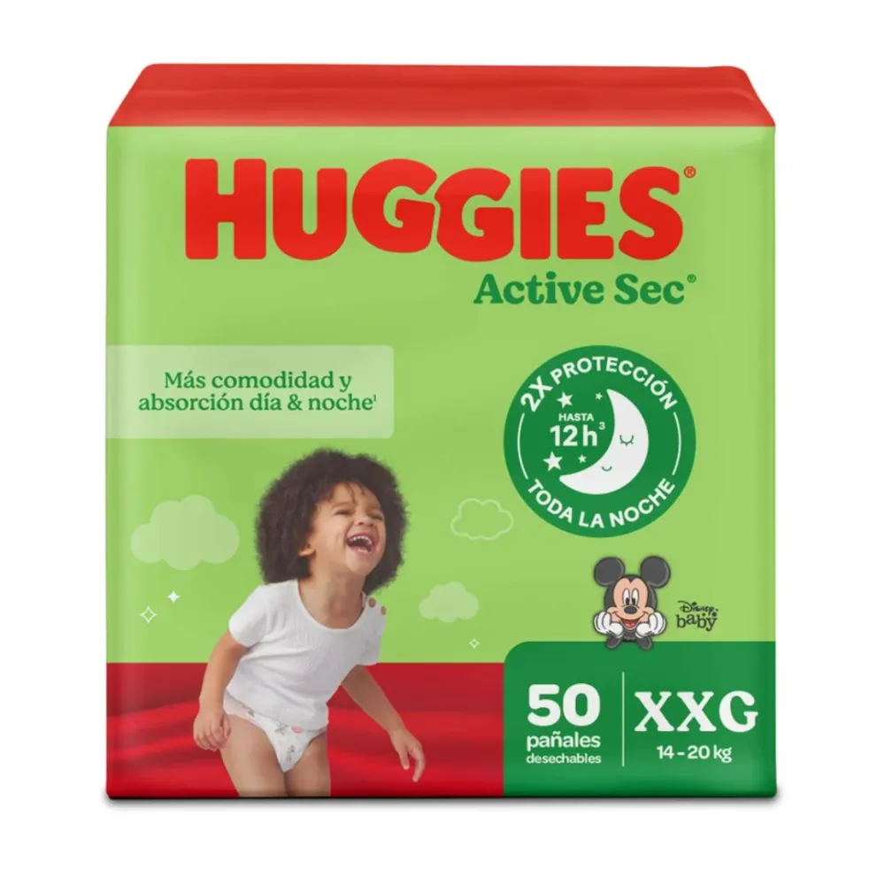 PAÑALES HUGGIES ACTIVE SEC ETAPA 2 X50 UND
