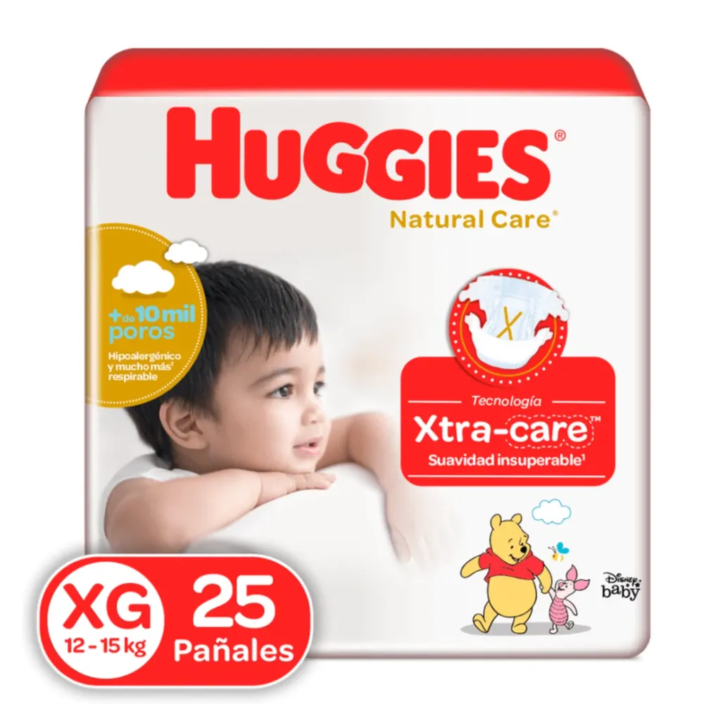 PAÑALES HUGGIES NATURAL CARE ETAPA 4 X25 UND