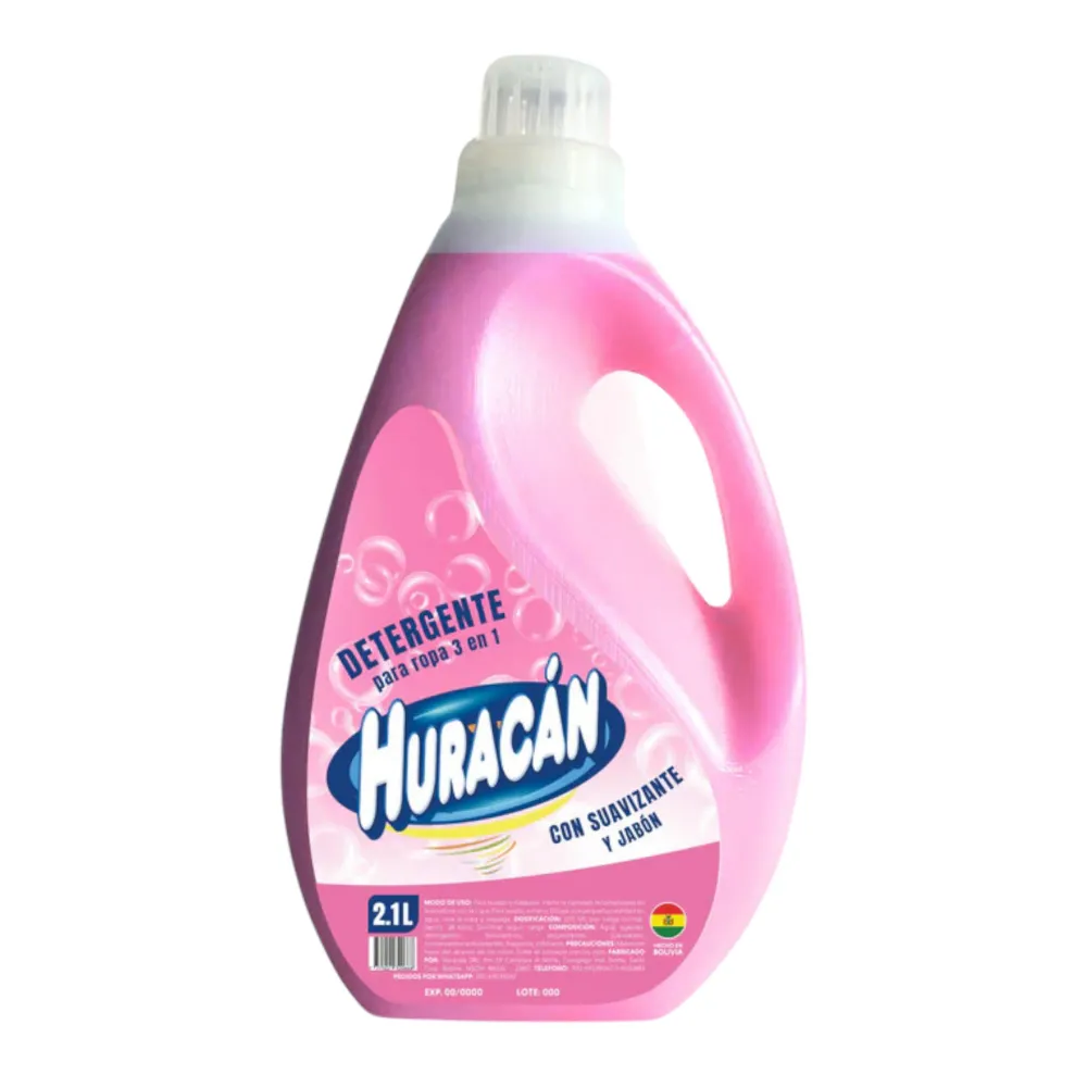 Detergente Huracán Rosado Líquido 3 En 1 X 2.1L HURACAN