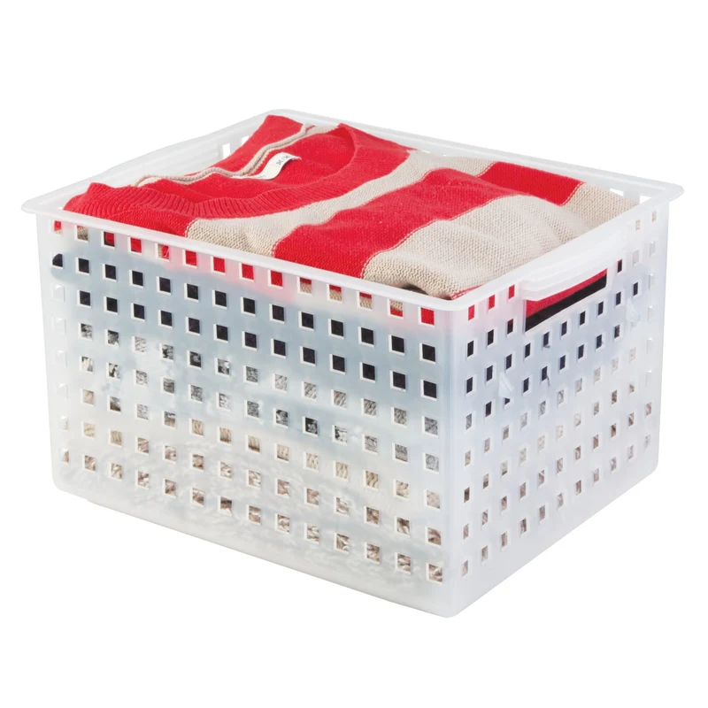 CONTENEDOR DE ALMACENAMIENTO PLÁSTICO BLANCO 8.5" DE ALTO iDesign
