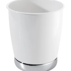 iDesign York - Papelera clásica americana de acero blanco de 2,38 galones - Oferta de la semana