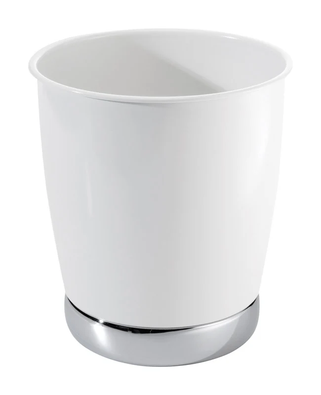iDesign York - Papelera clásica americana de acero blanco de 2,38 galones - Oferta de la semana