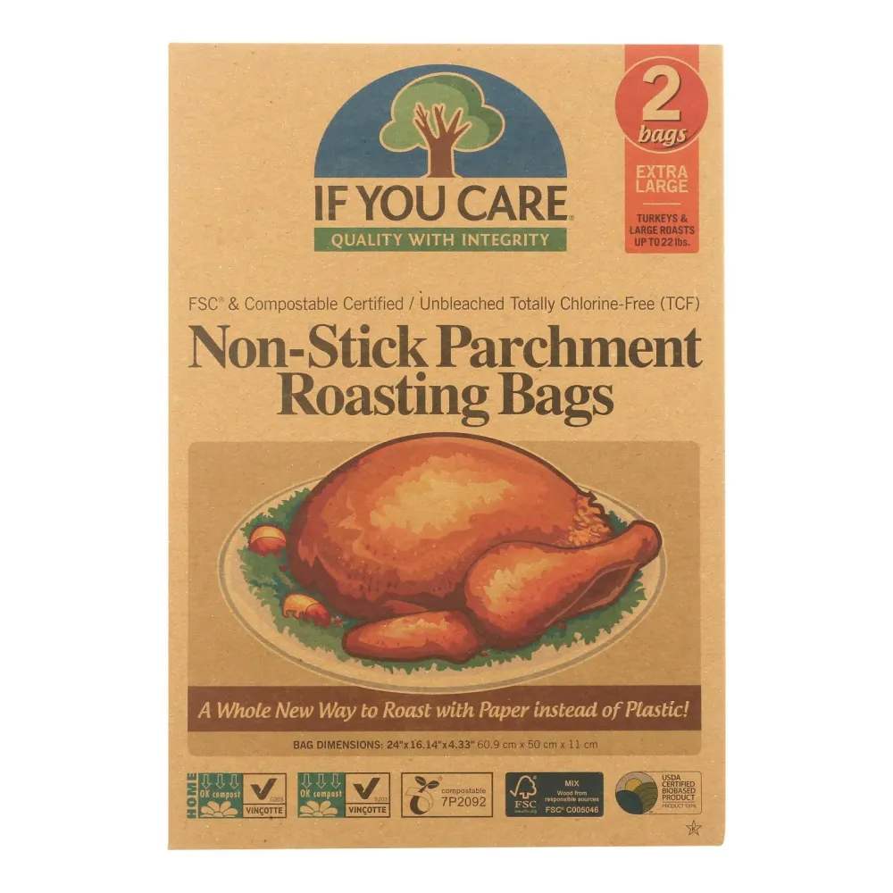 Bolsas de pergamino If You Care - Antiadherentes - Extra grandes - Caja de 8 - 2 unidades (paquete de 8)