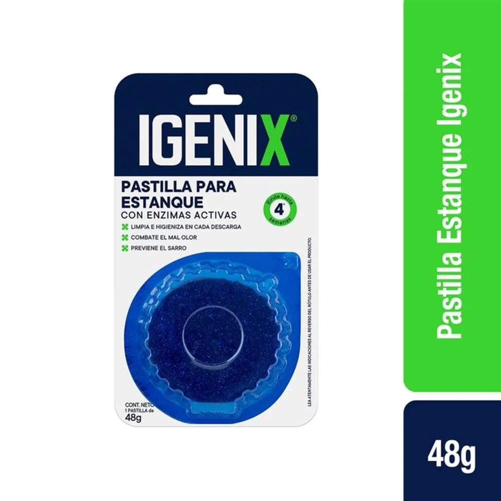 Pastilla Inodoro Estanque Wc 48 Grs Azul IGENIX