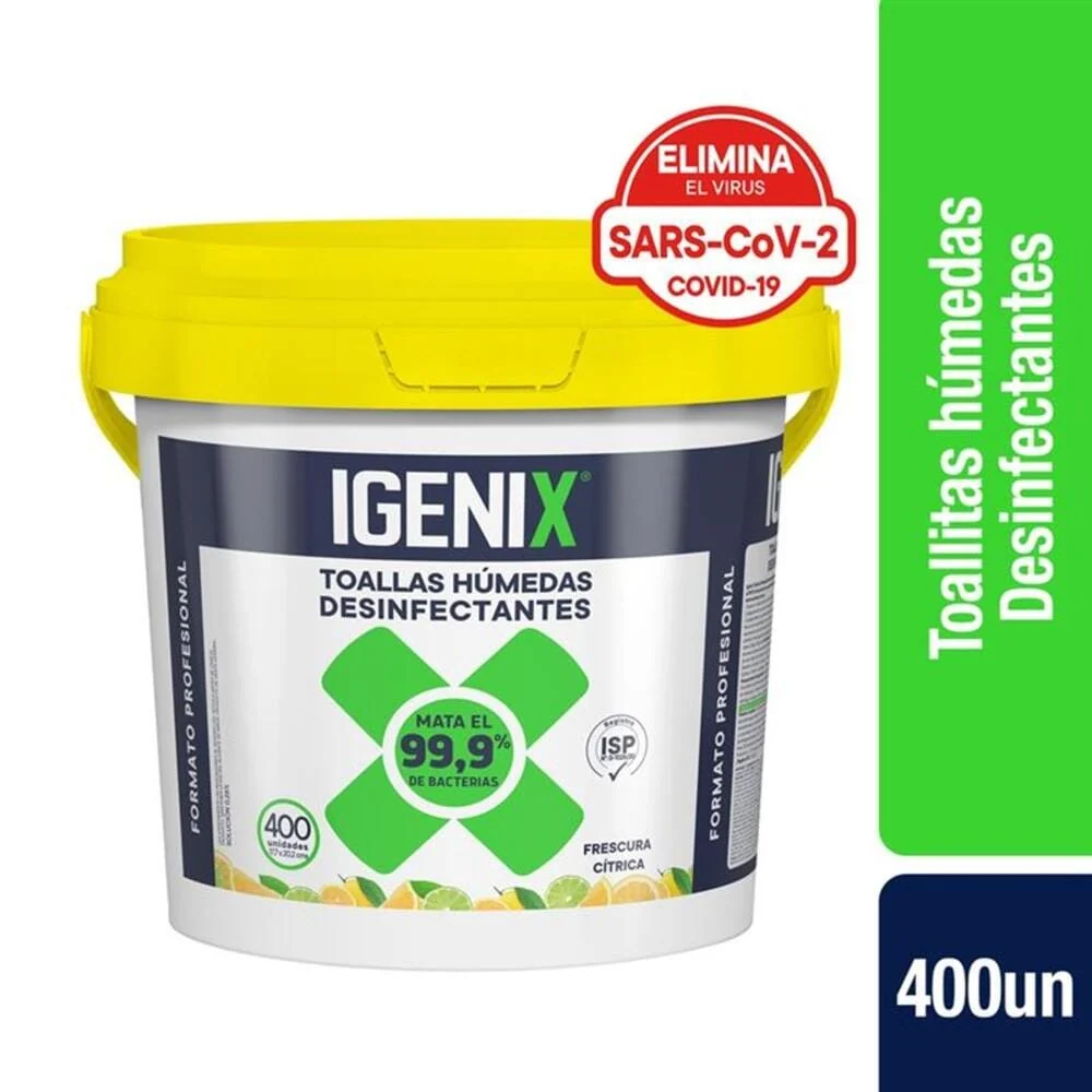 Toallitas Desinfectantes 400 Unidades IGENIX