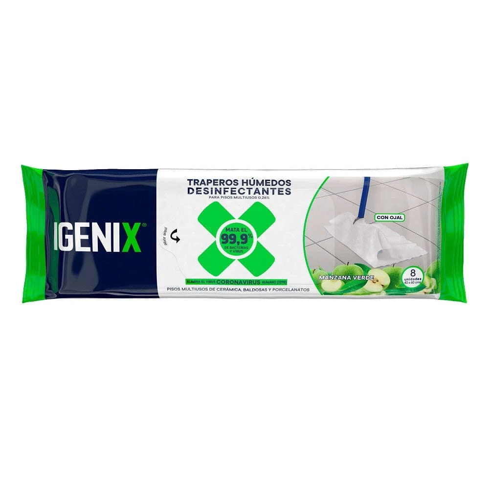 Trapero Húmedo Pisos Multiuso Manzana Verde 8 Un IGENIX