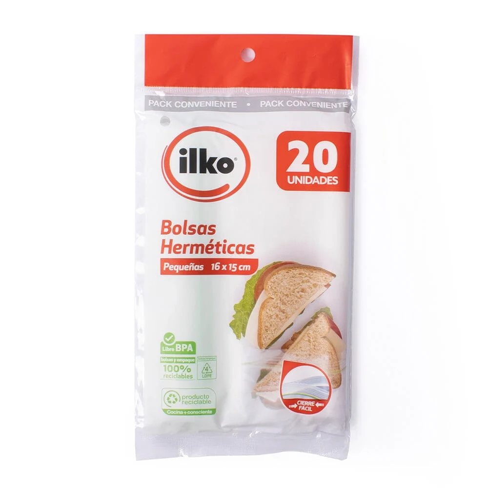 Bolsa Hermética Sandwich 20 Un 16 X 15 Cm ILKO