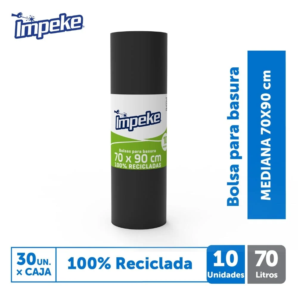 Bolsa Basura Rollo 70x90 10 Un IMPEKE
