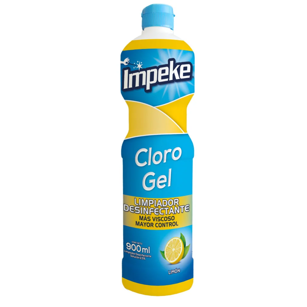 Cloro Gel Botella 900 Cc Sanitizante Limón IMPEKE