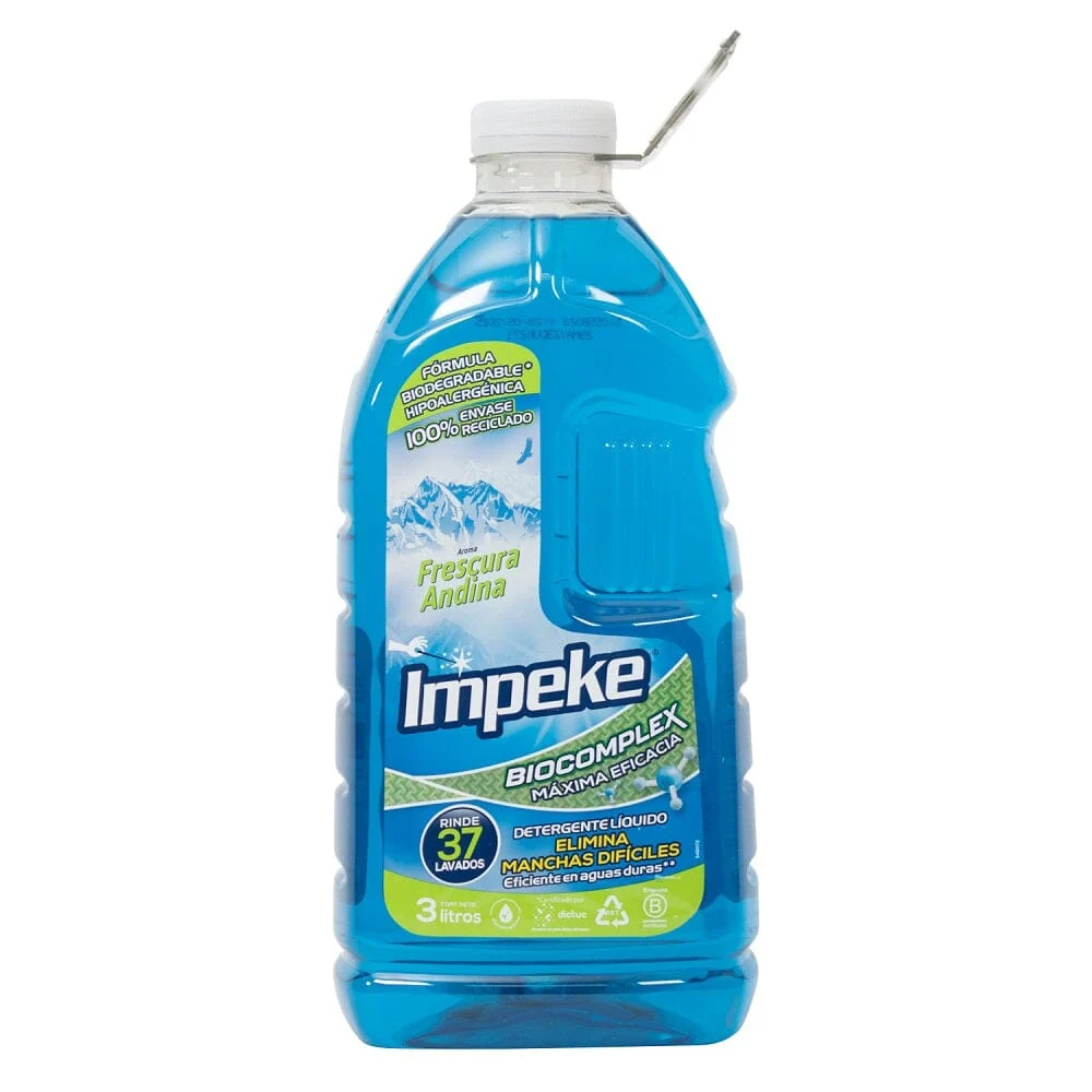Detergente Líquido Para Ropa Bidón 3 Lts Frescura IMPEKE