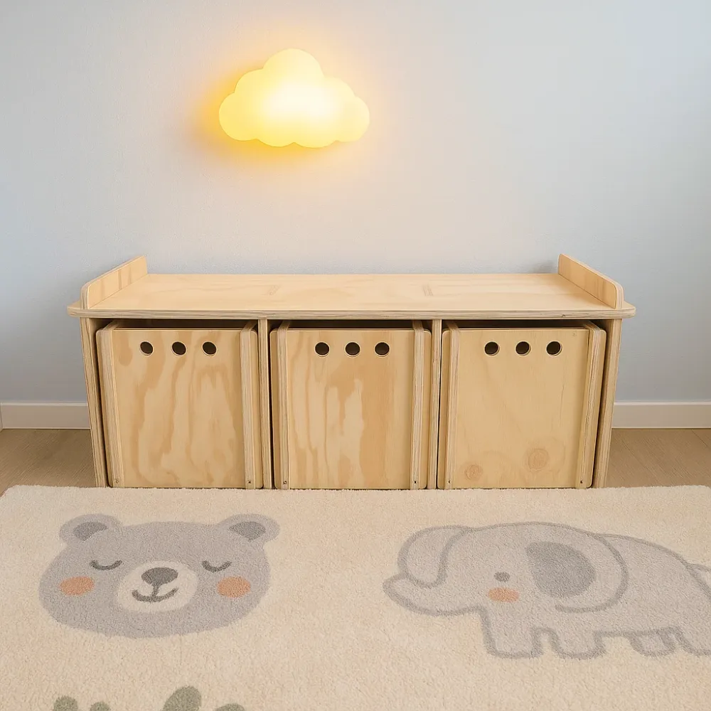Organizador Montessori de Madera con Ruedas Importaciones CMF